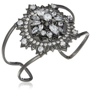 nOir Jewelry Atomic Symmetry Gunmetal Crystal Cuff